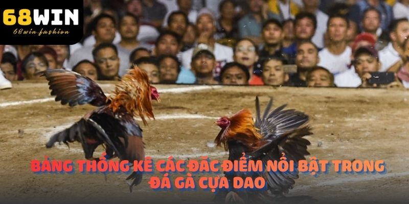 Bảng thống kê các đặc điểm nổi bật trong đá gà cựa dao
