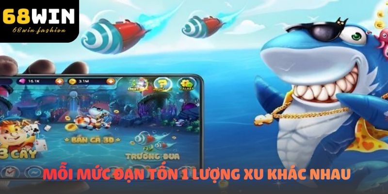 Trong Bắn Cá Vui Vẻ, mỗi mức đạn tương ứng với một lượng xu khác nhau